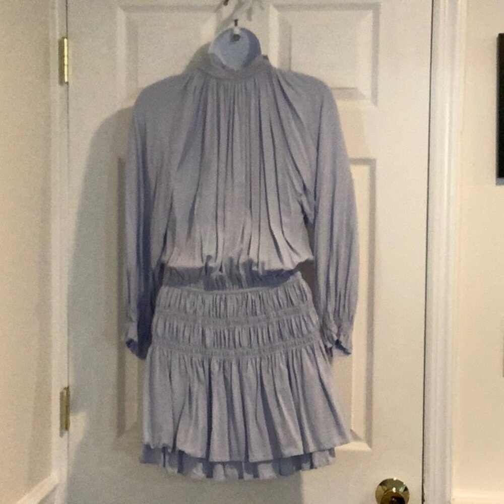 NWOT Light Blue Ruffled Mini Dress - Picture 6 of 7